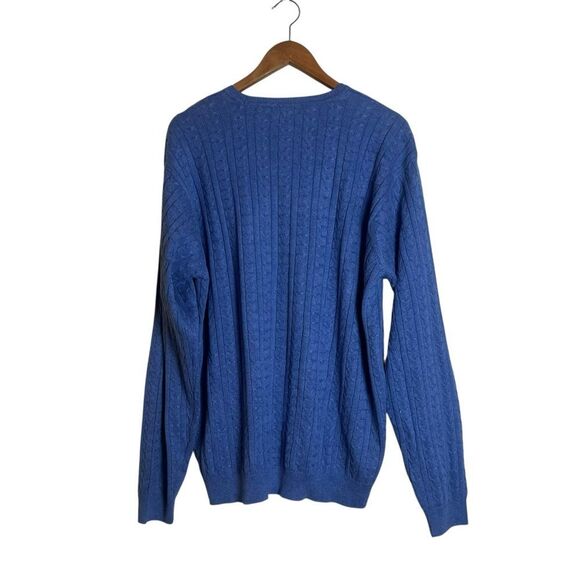Izod blue 100% cotton cable knit sweater. Size xl - Picture 5 of 7